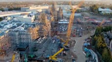 Disney Releases Drone Flyover Video Of Disneyland's STAR WARS: GALAXY'S EDGE Construction Site