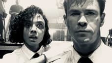 MEN IN BLACK: Tessa Thompson And Chris Hemsworth Become The Buds In Black In New Desert Set Photo