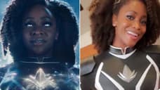 THE MARVELS Star Teyonah Parris Tries On Her Super-Suit For The First Time In Behind-The-Scenes Video