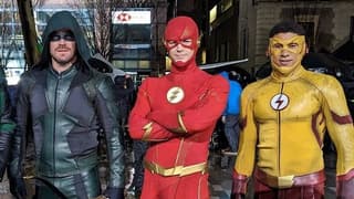 THE FLASH Season 9 Behind The Scenes Photo Features Green Arrow, Spartan, Kid Flash, And More