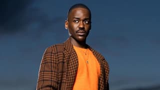 DOCTOR WHO Set Photo Reveals Another New Costume Ncuti Gatwa's Fifteenth Doctor As He Emerges From The TARDIS