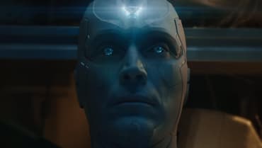 VisionQuest Stills Reveal First Look At Emily Hampshire As E.D.I.T.H. And A Pre-VFX White Vision