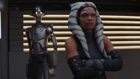 AHSOKA: Clip From Tonight's Episode Sees Ahsoka Tano, Sabine Wren, And Huyang Battling Villainous Droids