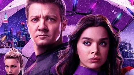 HAWKEYE Season Finale Poster Sees The Shadow Of The Big Guy Loom Large Over Clint Barton And Kate Bishop