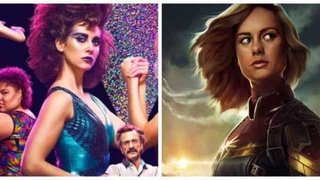 Captain Marvel Star Brie Larson And Glows Alison Brie Show Off Their Guns In A New Training Photo 4493