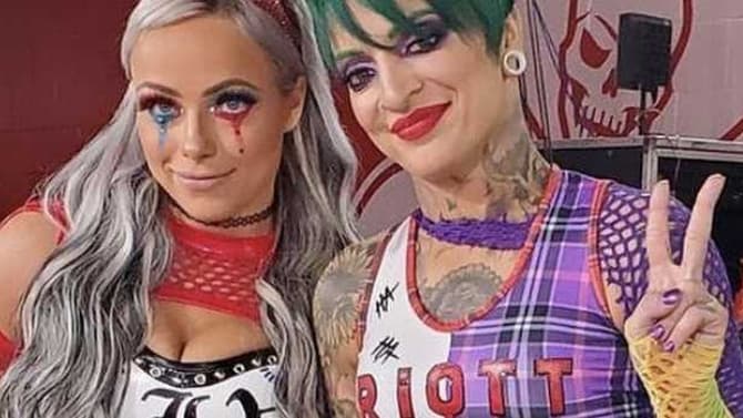 Liv Morgan & Ruby Riott Paid Homage To Harley Quinn & The Joker With Their WRESTLEMANIA Outfits