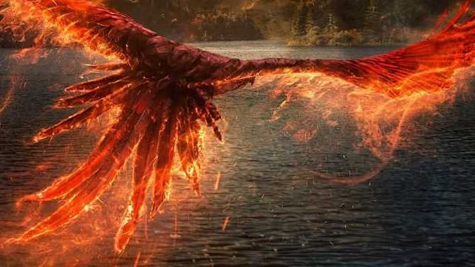 FANTASTIC BEASTS: THE SECRETS OF DUMBLEDORE Poster Features A Familiar Beast Flying Towards Hogwarts