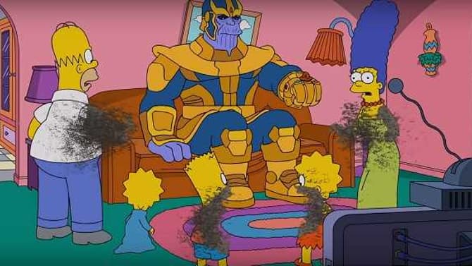 AVENGERS: ENDGAME Villain Thanos Wipes Out THE SIMPSONS In Hilarious New Couch Gag