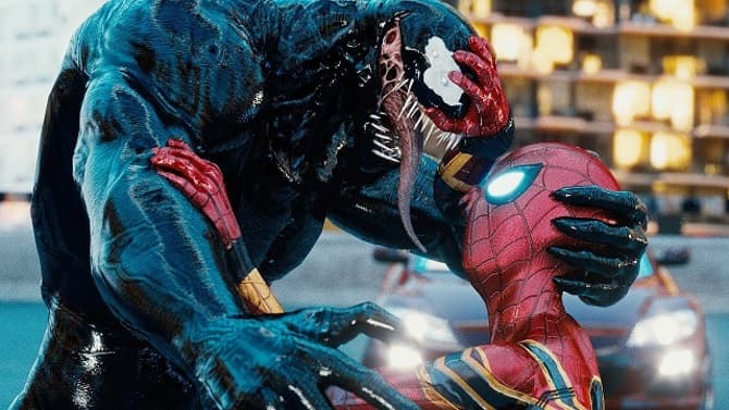 VENOM: LET THERE BE CARNAGE Star Tom Hardy Teases - And Then Deletes - Venom Vs. Spider-Man Artwork