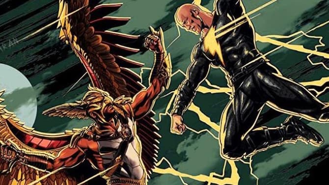 BLACK ADAM Squares-Off With Hawkman In New Official Promo Art For Upcoming DC Comics Movie