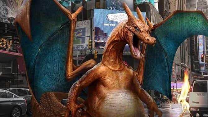 DETECTIVE PIKACHU Concept Art Reveals Epic Charizard Vs. Gyarados Battle And Alternate Creature Designs