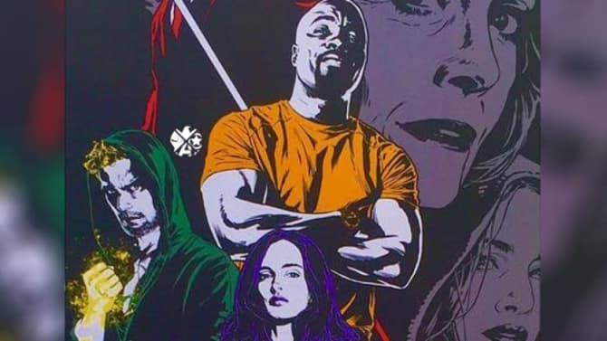 New Marvel's THE DEFENDERS Promo Art Assembles The Four Heroes, Alexandra, And... Is That Elektra?