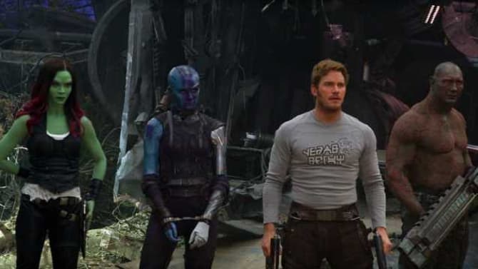 Star Lord And Gamora Embrace In New GUARDIANS OF THE GALAXY Vol. 2 And THOR: RAGNAROK BTS Images