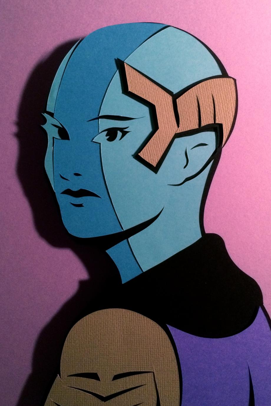 quick cut-out doodle of the always-lovely&nbsp;Karen Gillan as Nebula from Guardians of the Galaxy
