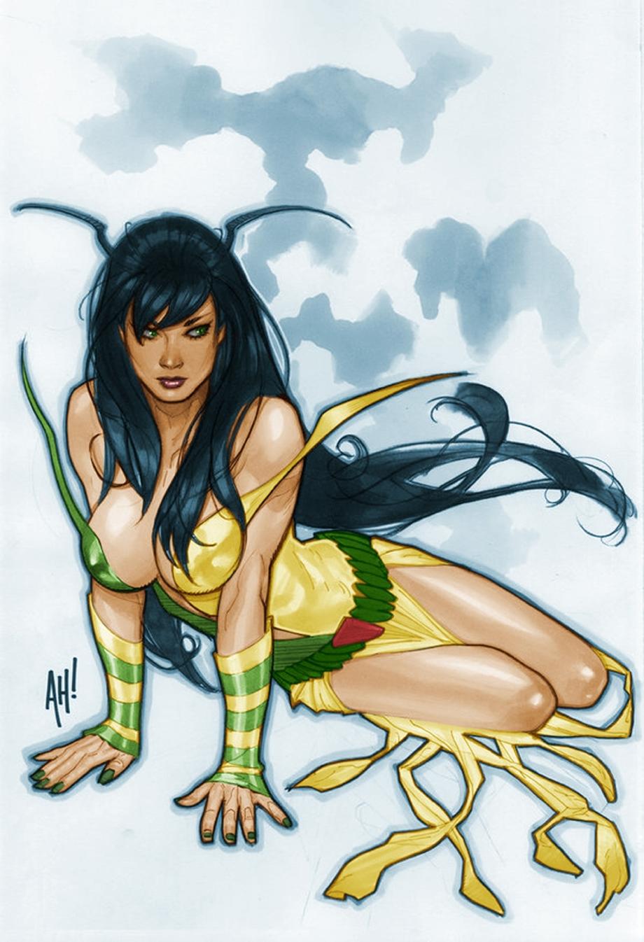 Adam Hughes Mantis colored Comic Art