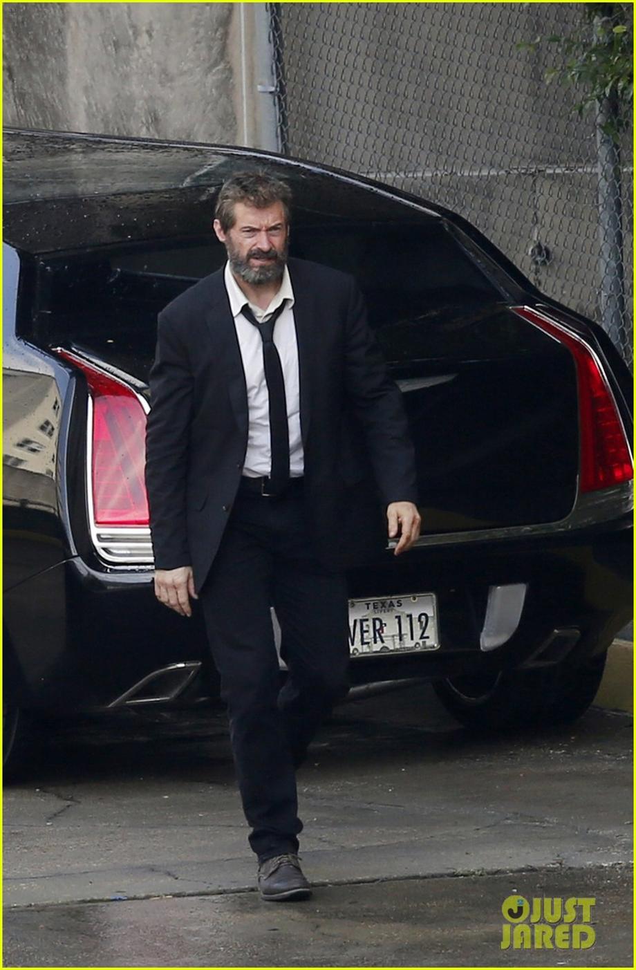 hugh jackman beard wolverine 3 set photos 01
