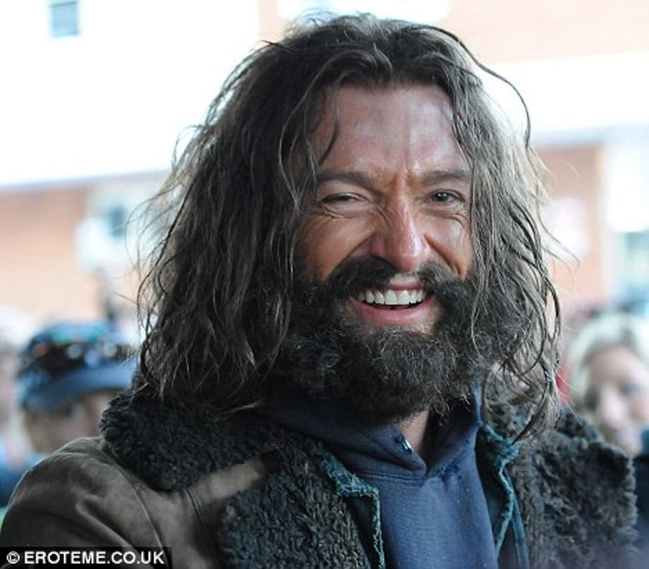 Downtrodden: Hunky: It's hard to believe one of the world's sexiest men is hiding under Hugh Jackman's bushy beard and bedraggled hair