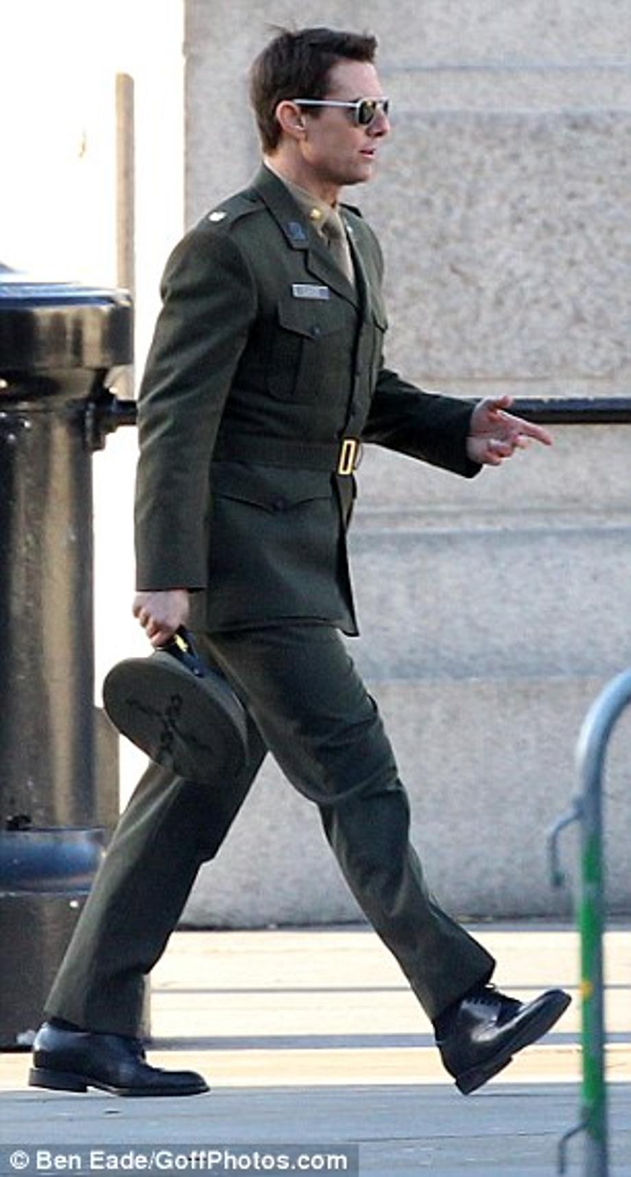 Action hero: The 50-year-old actor seemed to be accustomed to his role as a crime-fighting action hero