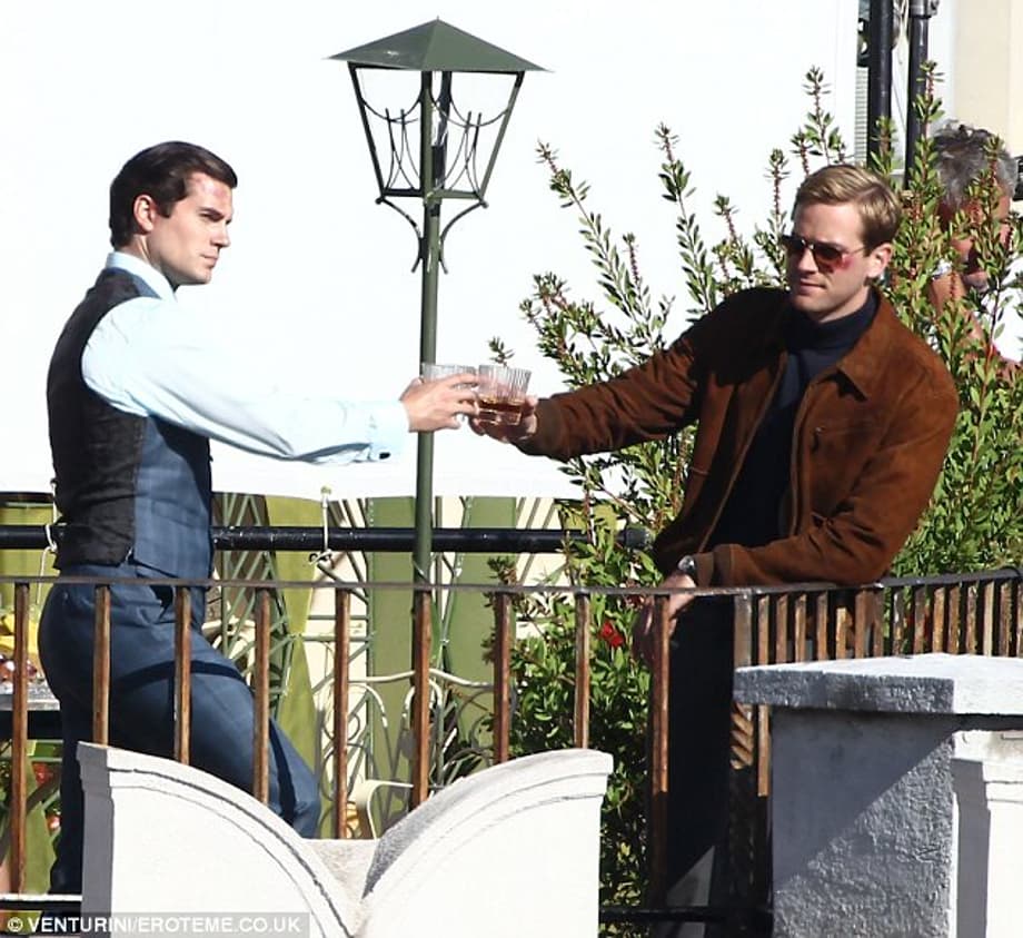 Teamwork: Cavill plays Napoleon Solo, who teams with up Hammer's Illya Kuryakin to join forces against a mysterious criminal organisation