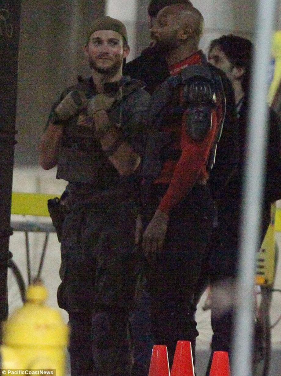 On the set: Scott was seen standing next to Will as Deadshot on the set