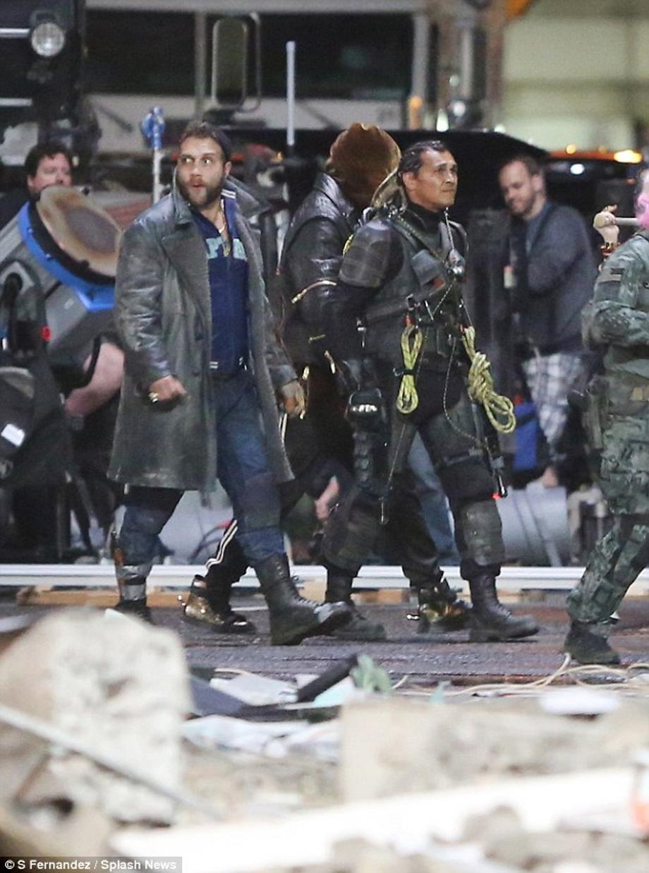 Tough guy: Jai was dressed in lace up boots and a leather coat for his role as Boomerang