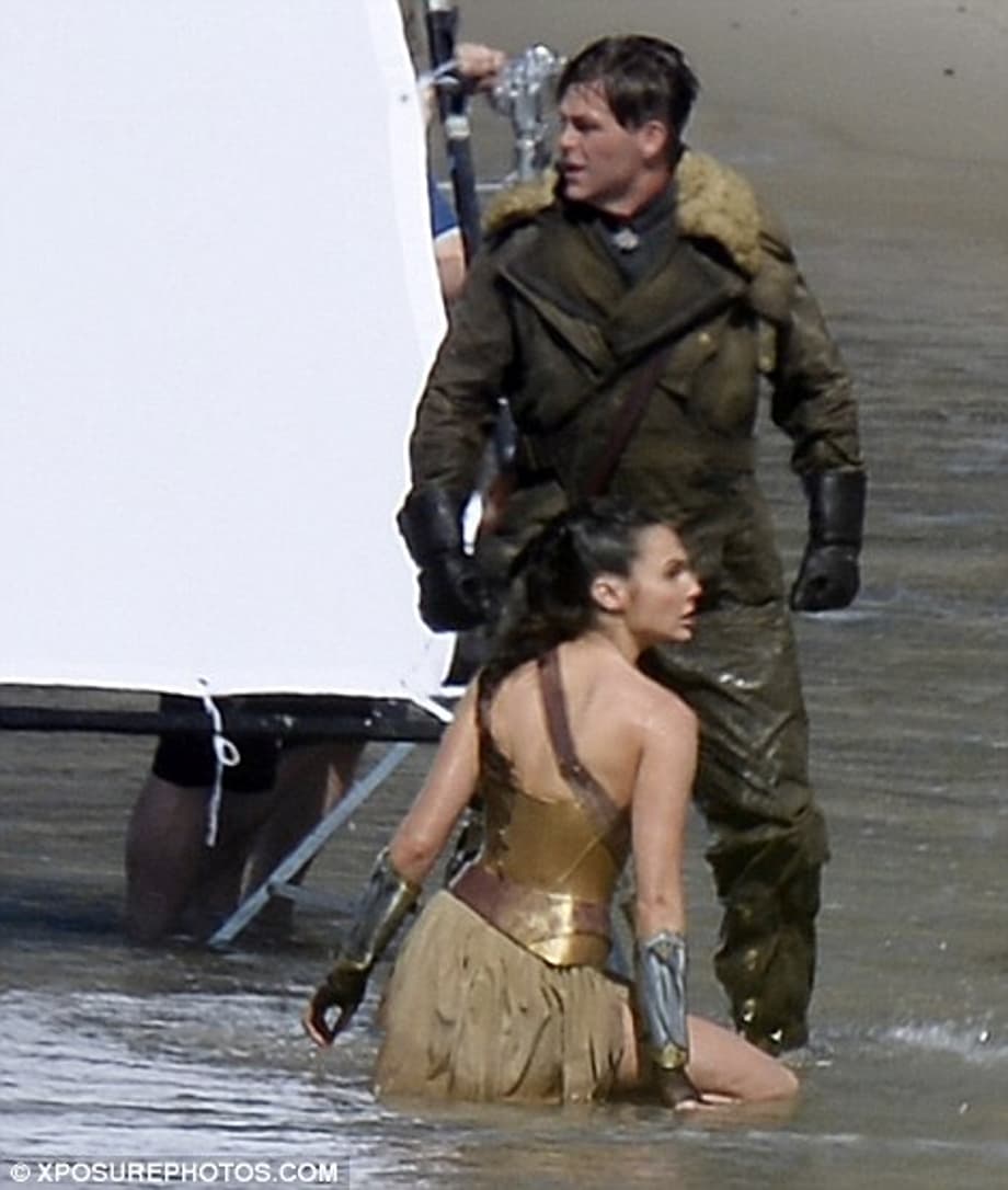 Handsome: Chris cut a handsome figure as he stood tall in his khaki gear