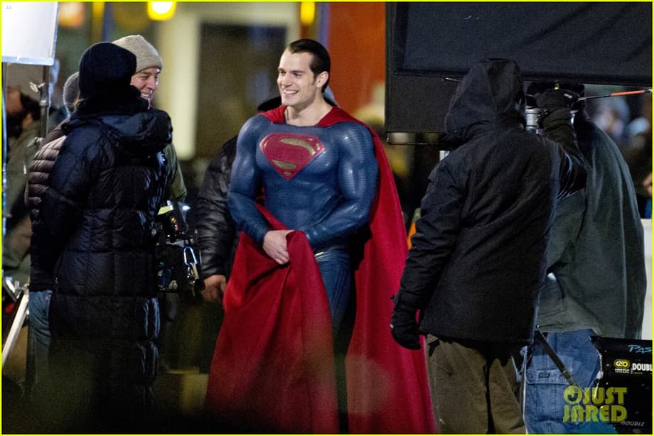 henry cavill hangs in the air in superman costume 02