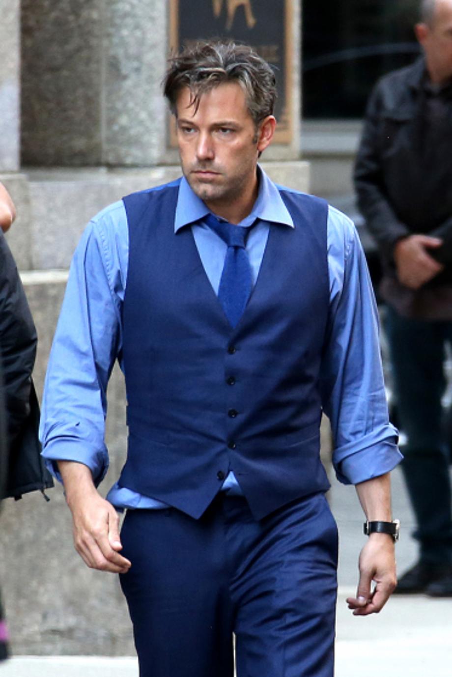First look of Ben Affleck as Bruce Wayne on the set of "Batman v Superman: Dawn of Justice" **NO WEB UNTIL 9AM PST 08/12/2014** *MUST CALL FOR PRICING*