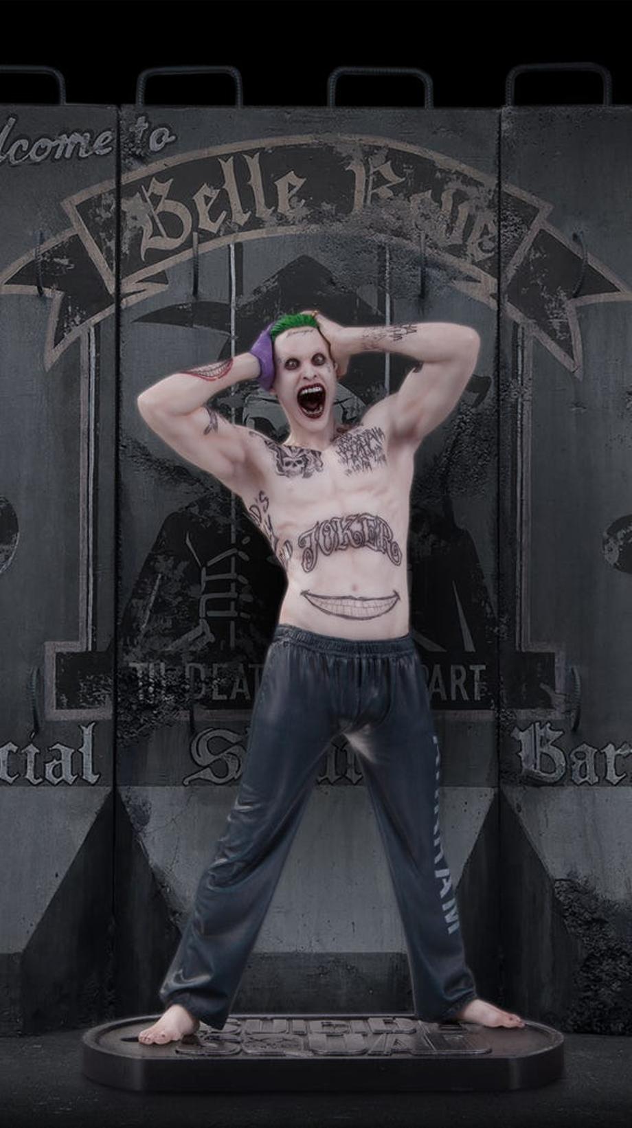 The Joker statue, sculpted by James Marsano.