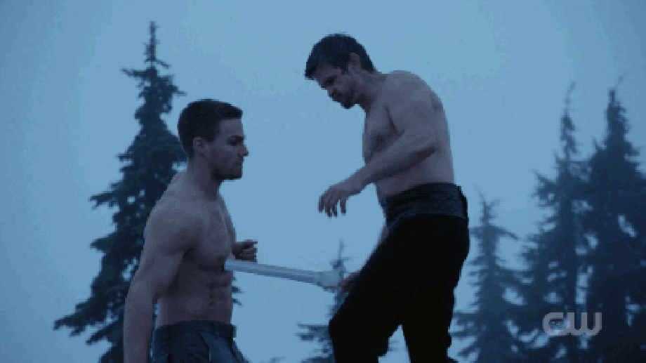 Image result for arrow vs ras al ghul gif