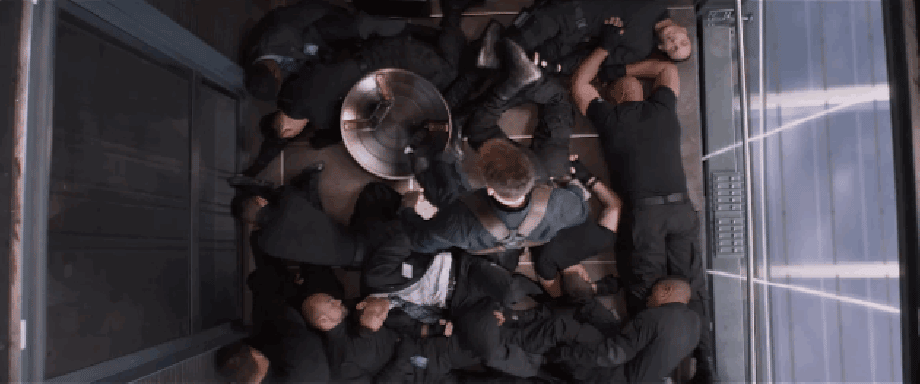 Image result for winter soldier elevator scene gif