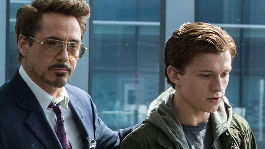 Tony Stark and Peter Parker in Spider-Man Homecoming