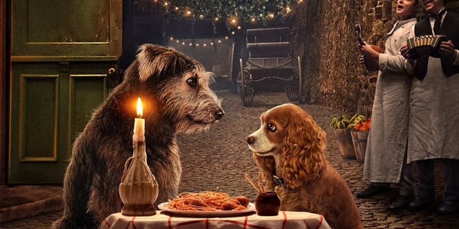 LADY AND THE TRAMP Poster Recreates An Iconic Scene From The Animated Disney Classic