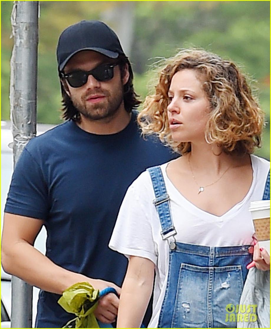 sebastian stan sports his bucky barnes hair during captain america break 04