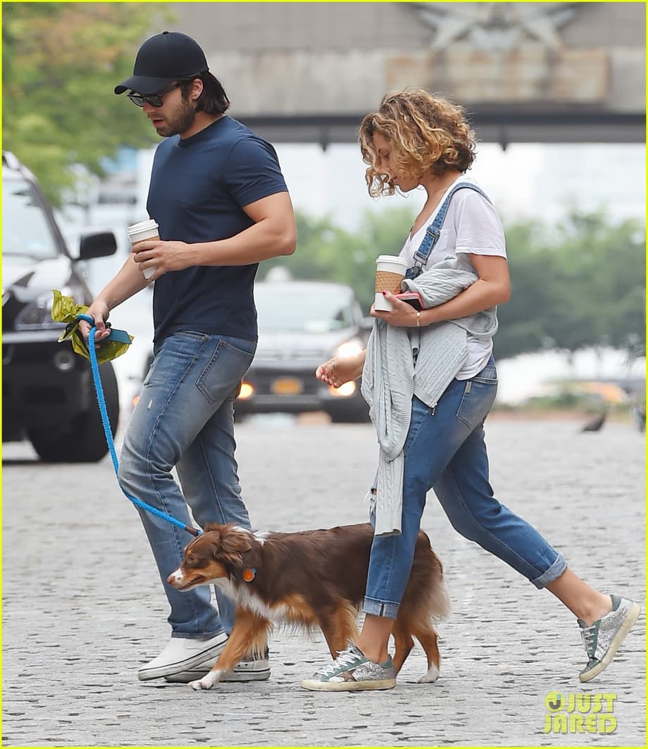 sebastian stan sports his bucky barnes hair during captain america break 04