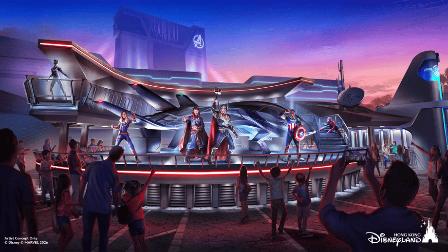 Quinjet landing platform to encounter heroes