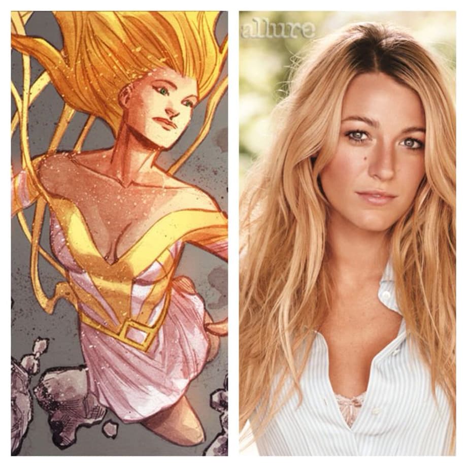 Golden Glider - Blake Lively This Glider will eventually lead the Rouges and she has the ability to possess people. Lively is showing she has the acting chops to play many roles. She was great in Savages and The Town in small roles. She was good as a socialite in Gossip Girls and she really proved she could handle a staring role in Age of Adeline. Lively will bring out the sex appeal that's needed for GG, but her look and ability to play the bad girl would breathe life into the character. GG lik: 