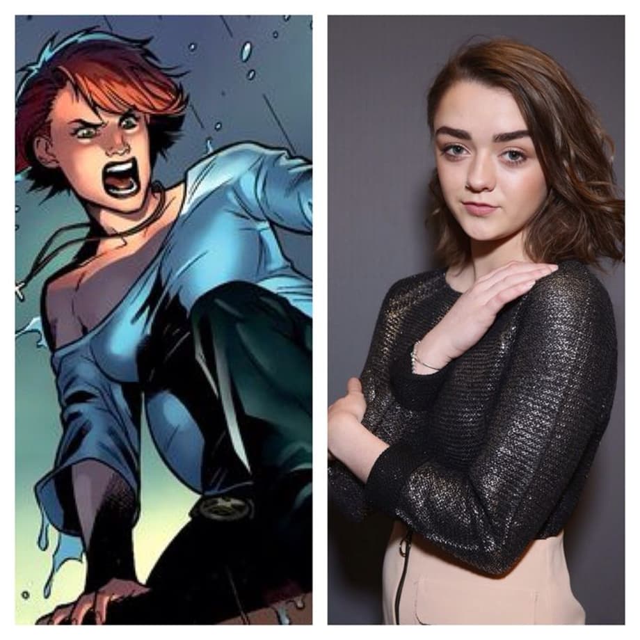 Wolfshone - Maisie Williams Another original New Mutant. Wolfshone comes from Scotland abandoned by a priest father after a failed exorcism she was a loner at 14 when her powers manifested. She is like a werewolf in the the since that  she can transform to and from her wolf form or hybrid wolf. She can heal, she has enhanced speed, agility, and she's telepathically linked to Moonstar. She's fantastic in GoT and her acting would do wonders for this role.: Wolfshone - Maisie Williams Another original New Mutant. Wolfshone comes from Scotland abandoned by a priest father after a failed exorcism she was a loner at 14 when her powers manifested. She is like a werewolf in the the since that  she can transform to and from her wolf form or hybrid wolf. She can heal, she has enhanced speed, agility, and she's telepathically linked to Moonstar. She's fantastic in GoT and her acting would do wonders for this role.