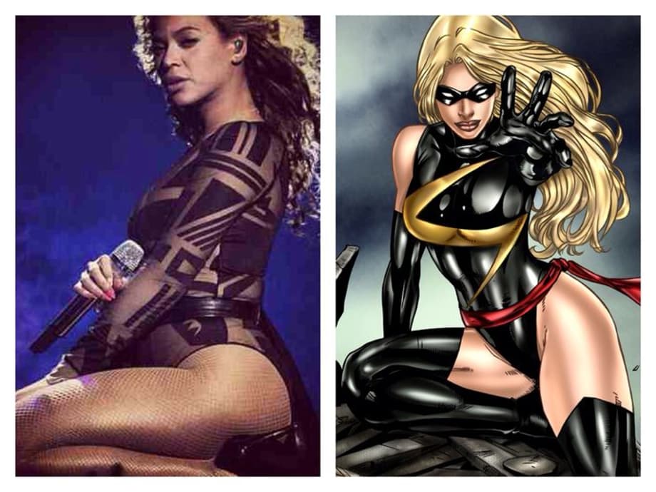Ms. Marvel - Marvel made it clear they want her to be a featured character in their cinematic world. She's been heavily promoted as the face of Marvel.  Beyonce has that feminist vibe and the look of a hero. She's been fantastic as a strong female character before in Goldmember and Obsessed. Since Ms. Marvel has never been depicted on screen using Beyonce could be a great a idea. There would be backlash because she's black and a singer. But ultimately I think she would nail the part.