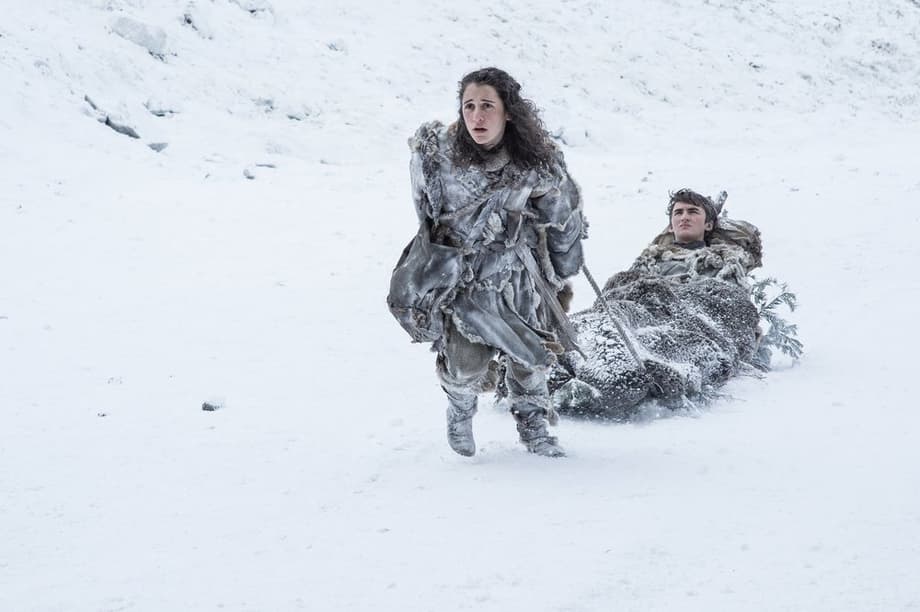   Ellie Kendrick &nbsp;as Meera Reed and  Isaac Hempstead Wright &nbsp;as Bran Stark -&nbsp; Photo: Helen Sloan/HBO  