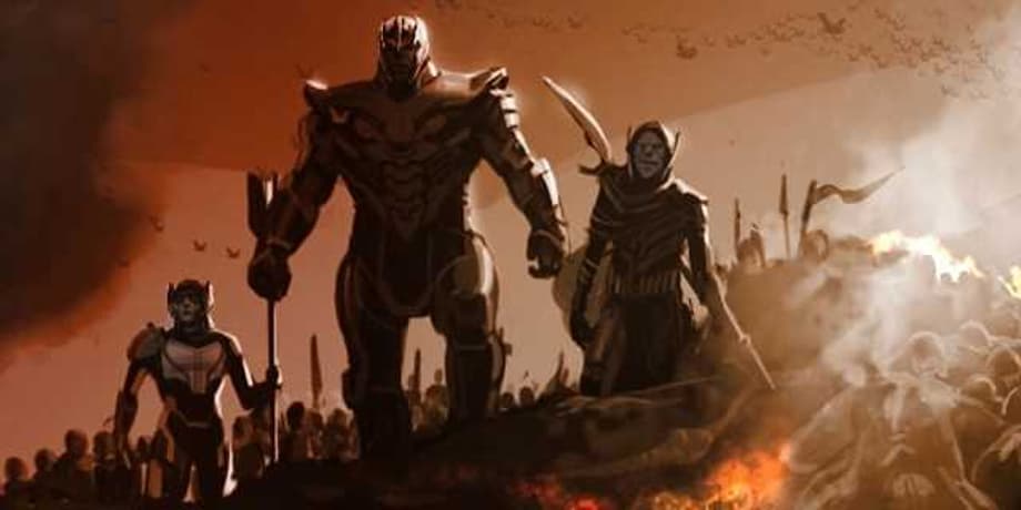 AVENGERS: ENDGAME Concept Art Shows Captain America Staring Down Thanos And His Entire Army