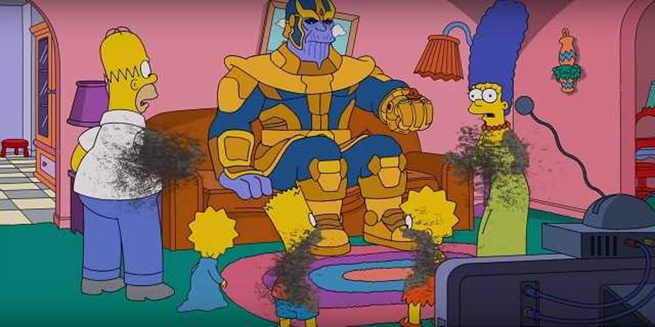 AVENGERS: ENDGAME Villain Thanos Wipes Out THE SIMPSONS In Hilarious New Couch Gag