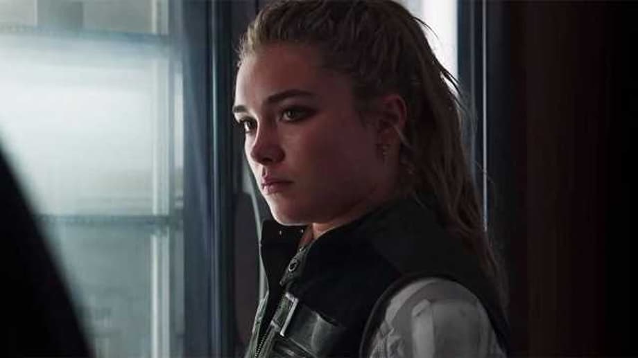 BLACK WIDOW Star Florence Pugh On Yelena Belova's Complex Relationships With Red Guardian And Dreykov