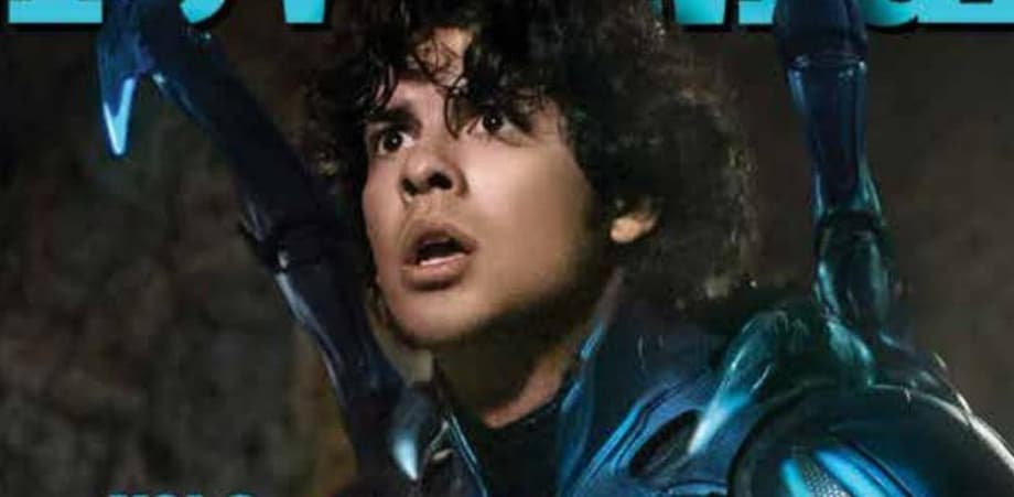 BLUE BEETLE: New Stills, Magazine Cover And Promo Art Spotlight Jaime Reyes In His Scarab Armor