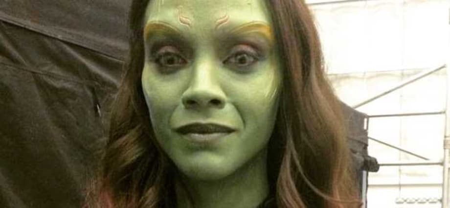 GOTG Star Zoe Saldana Teases Gamora's VOL. 3 Return With Throwback BTS Photo