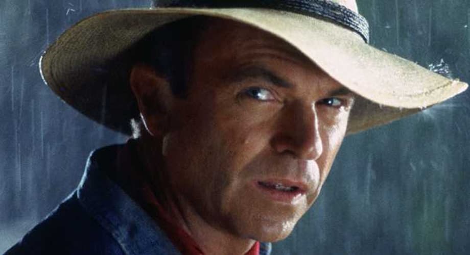 JURASSIC WORLD: DOMINION - Sam Neill Greets An &quot;Old Friend&quot; In New Behind-The-Scenes Photo