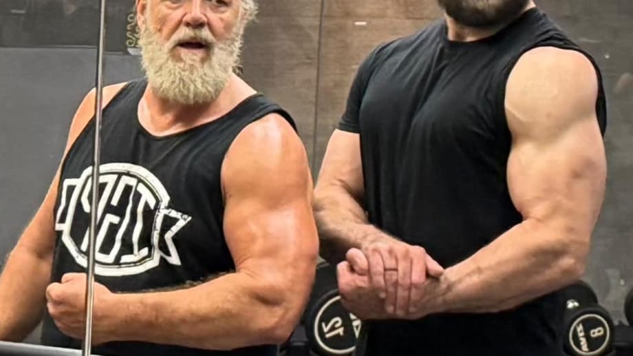 Russell Crowe & Drew McIntyre Tease Epic New Fantasy Movie With Intense Gym Photo