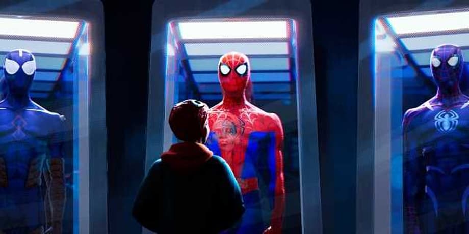 SPIDER-MAN: INTO THE SPIDER-VERSE Concept Art Reveals Full List Of Alternate Suits In Spidey's Lair