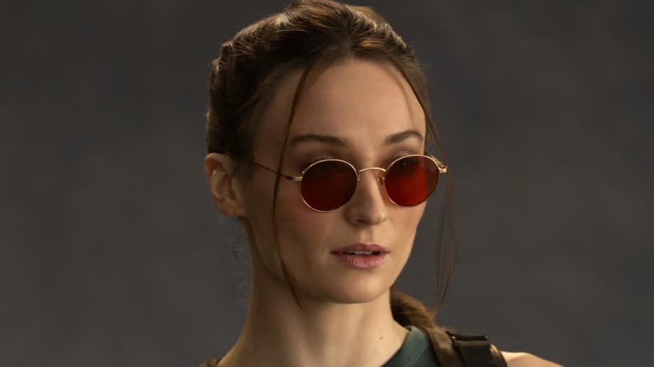 TOMB RAIDER First Look Reveals Sophie Turner Suited Up As Video Game-Accurate Lara Croft