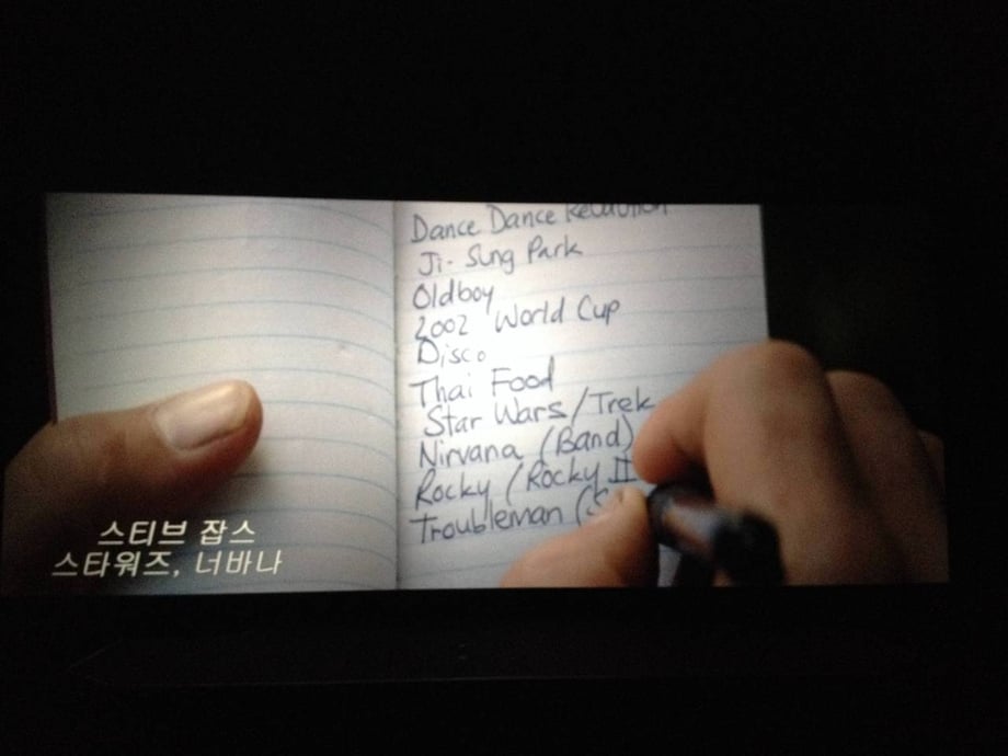 CAPTAIN AMERICA’S TO-DO LIST IS DIFFERENT IN OTHER COUNTRIESNot sure if this is real or fake, but as more and more countries get their advance screenings of Winter Soldier, it seems like the scene of Cap’s to-do list that was posted last week&nbsp;has been tweaked for different territories. Makes sense to have different cultural references for different cultures. Above is a shot from the Korean version listing Dance Dance Revolution, Oldboy, and Ji-Sung Park. The version shown in England reportedly includes The Beatles, Sean Connery, and 1966 World Cup while the Colombian version apparently listed Shakira, of all things.(via Reddit)
